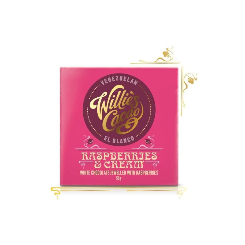 Čokoláda Willies bílá s malinami 50g